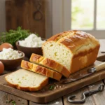 5 ingredient cottage cheese bread recipe healthy loaf on board