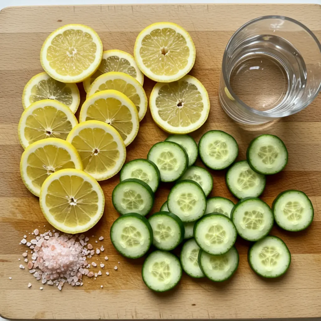 Ingredients for alkaline detox water recipe