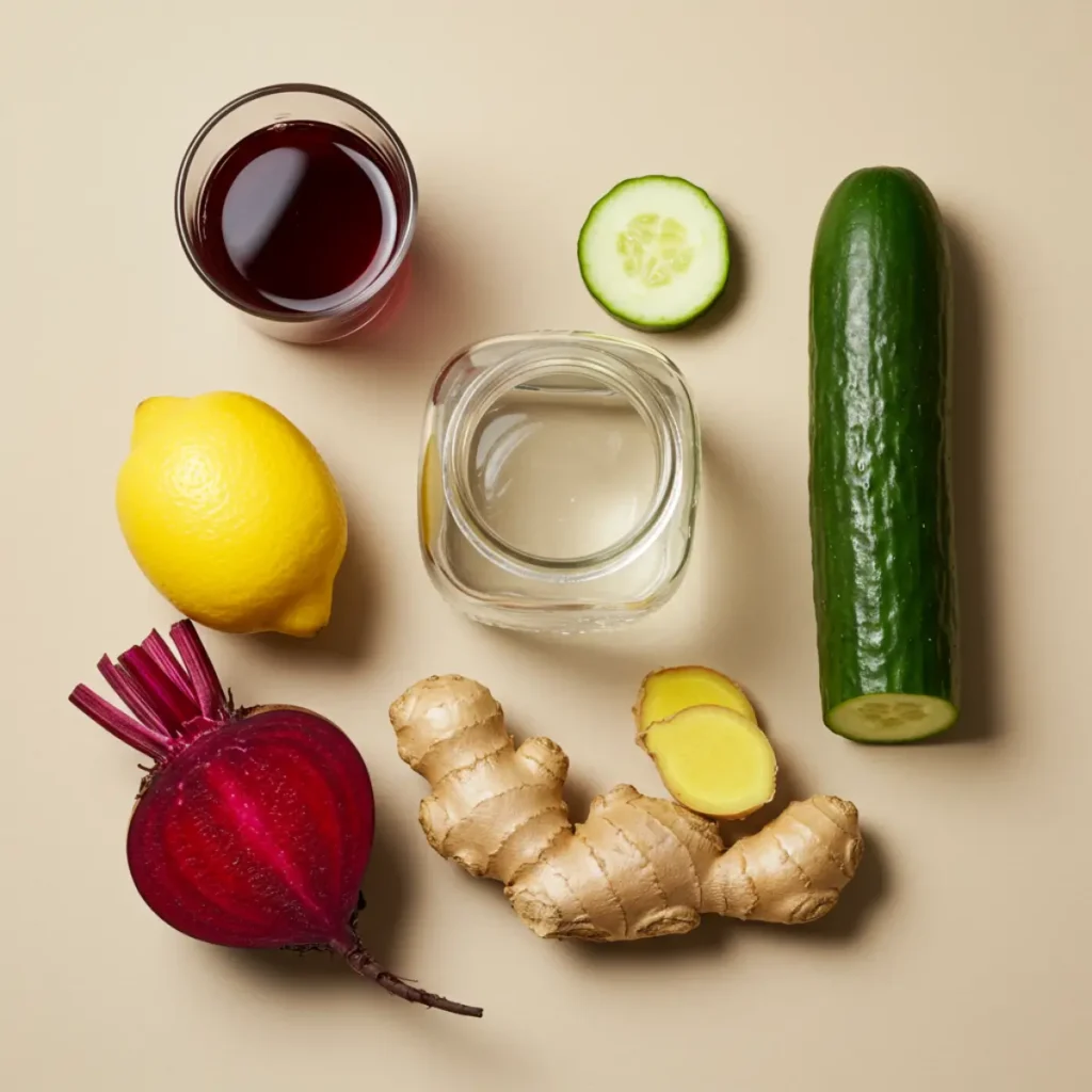 Ingredients for beetroot detox juice recipe