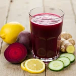 Beetroot detox drink recipe with lemon and ginger