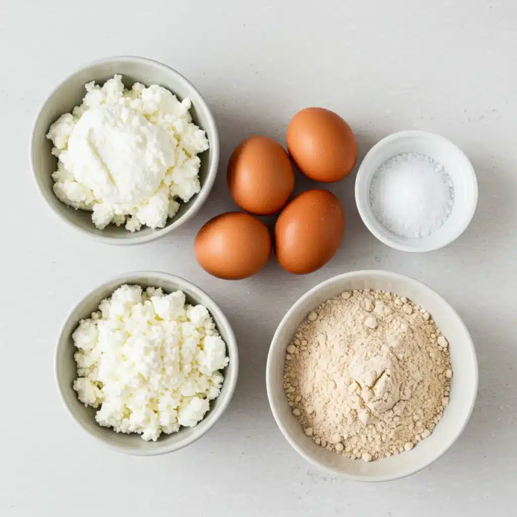 Ingredients for 5 ingredient cottage cheese bread recipe healthy