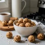 Healthy oatmeal bites recipe no bake snack in bowl