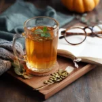 pumpkin seed tea recipe in ceramic mug