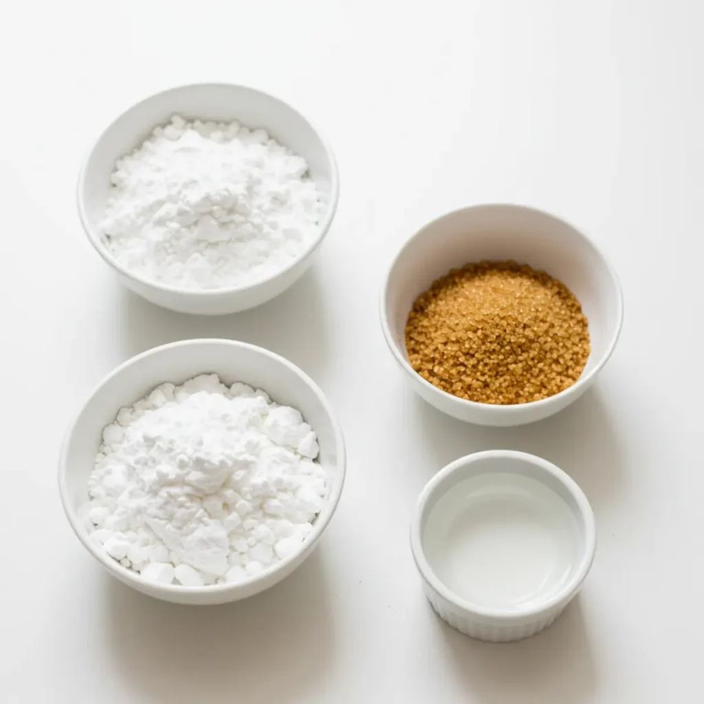 Ingredients for bubble tea pearl recipe