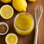 Ina Garten lemon vinaigrette recipe in a glass jar