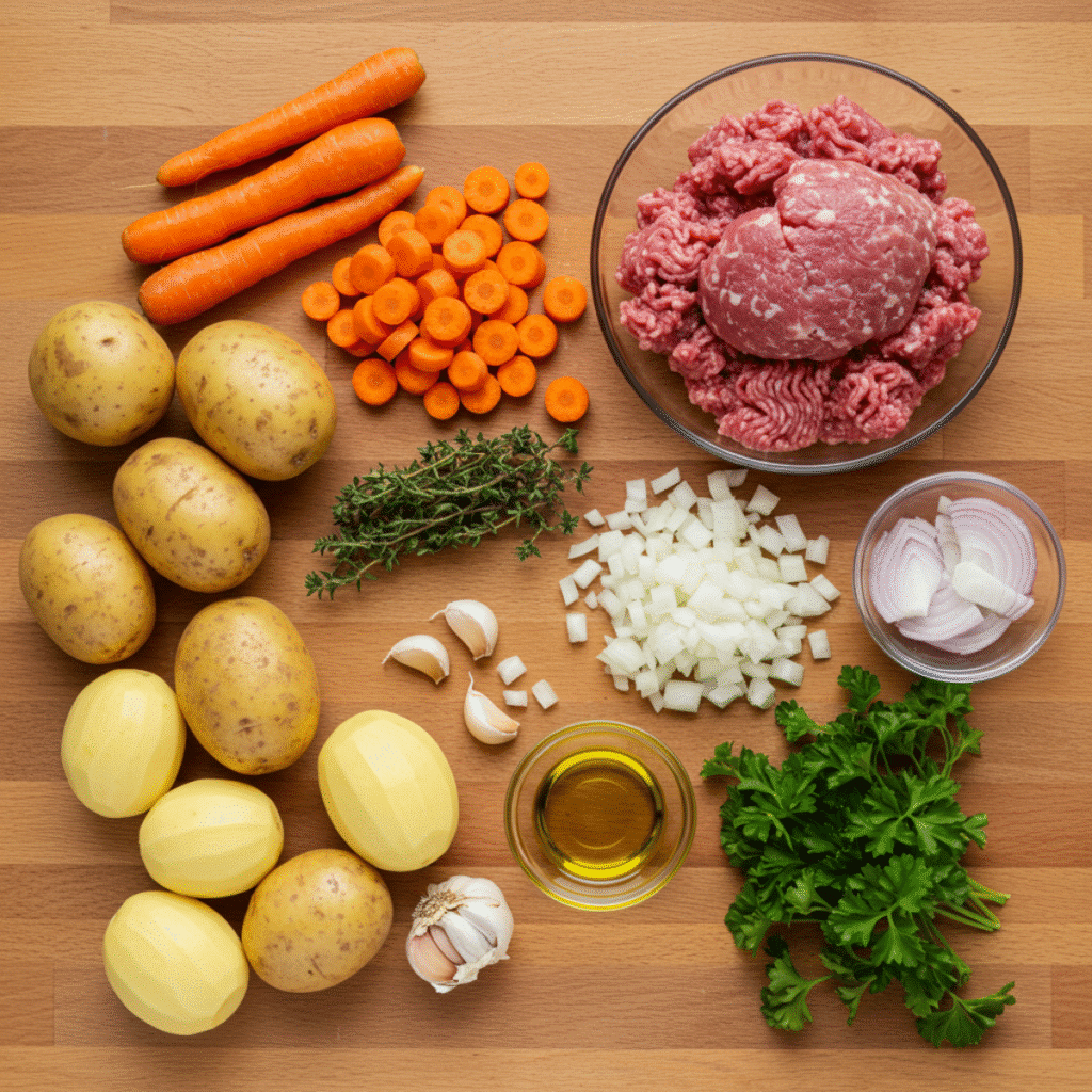 Ingredients for Jamie Oliver Shepherds Pie Recipe