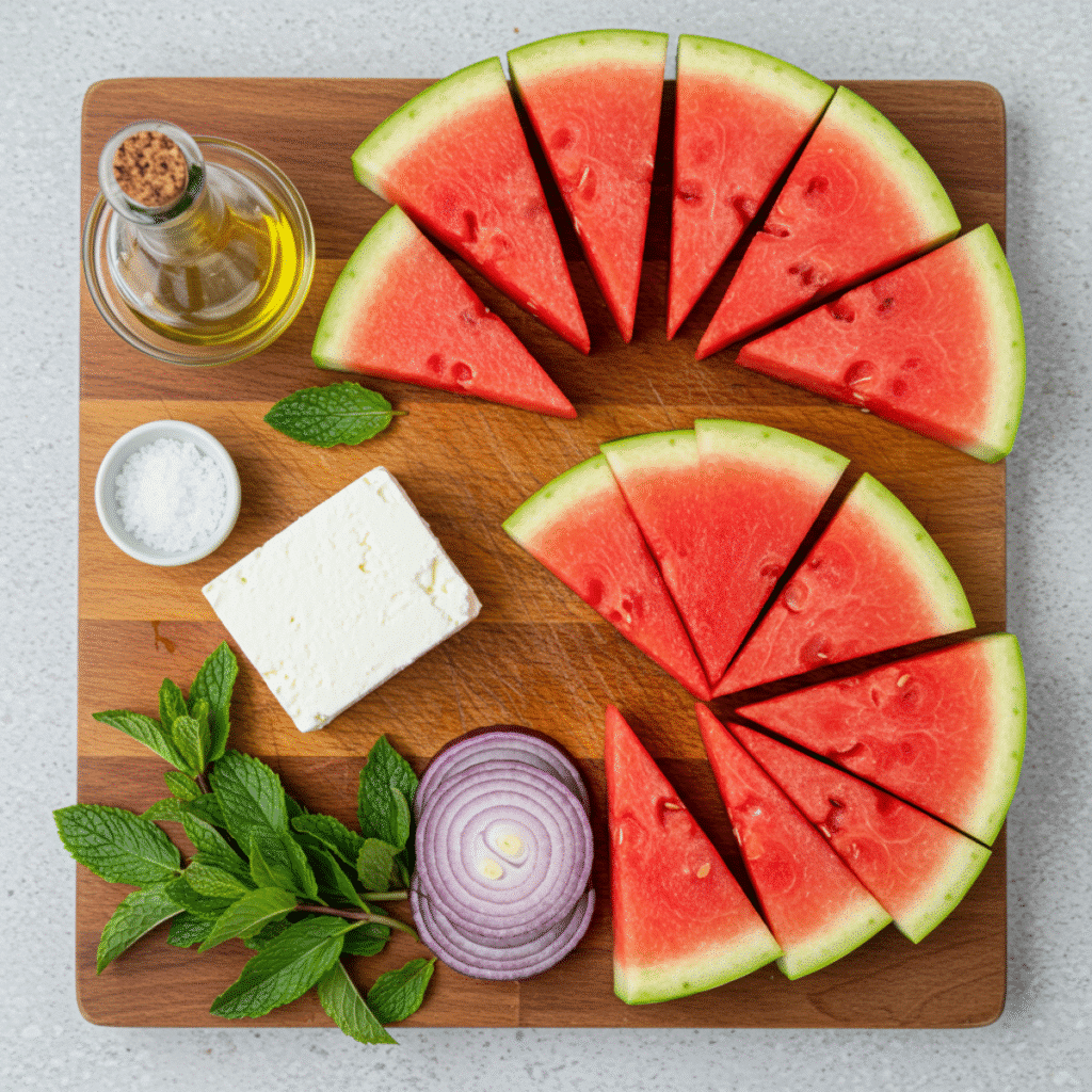 jamie oliver watermelon salad ingredients layout