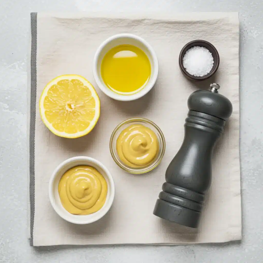 Ingredients for Ina Garten lemon vinaigrette recipe