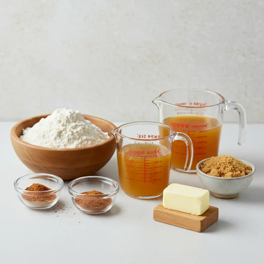 Apple Cider Whoopie Pie Cookies with Caramel ingredients flat lay