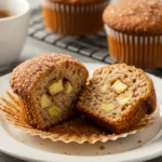 Apple Cinnamon Muffins with cinnamon sugar topping and apple chunks inside
