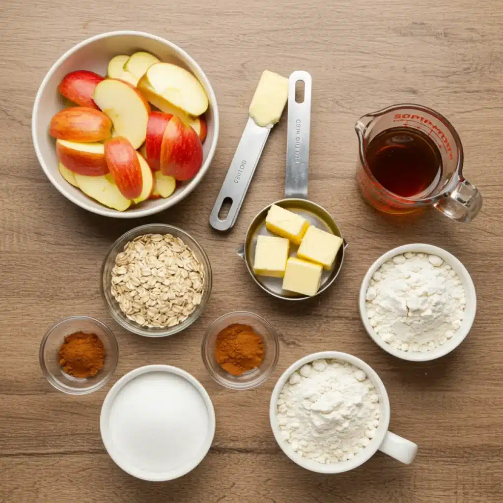 Ingredients for Apple Cinnamon Oatmeal Cookies