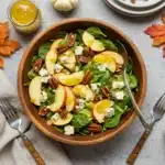 Apple Pecan Fall Salad with honey mustard dressing
