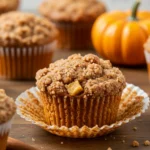 Apple Pumpkin Streusel Muffin with buttery crumble topping