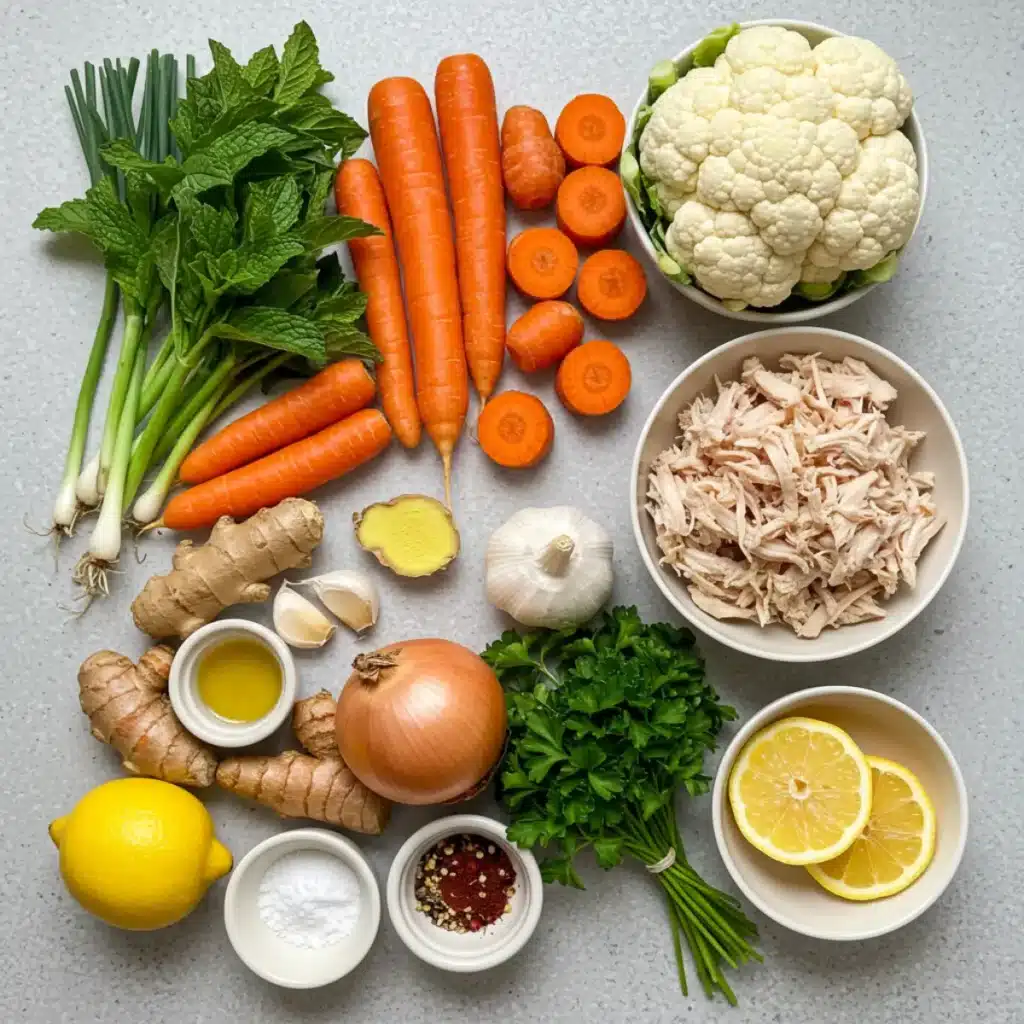 Ingredients for Anti-Inflammatory Cauliflower Chicken Soup