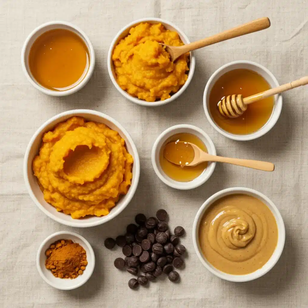 Chocolate Pumpkin Butter Cups ingredients laid out