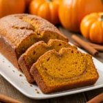 Cinnamon Sugar Pumpkin Bread slices on a white plate with sugar topping