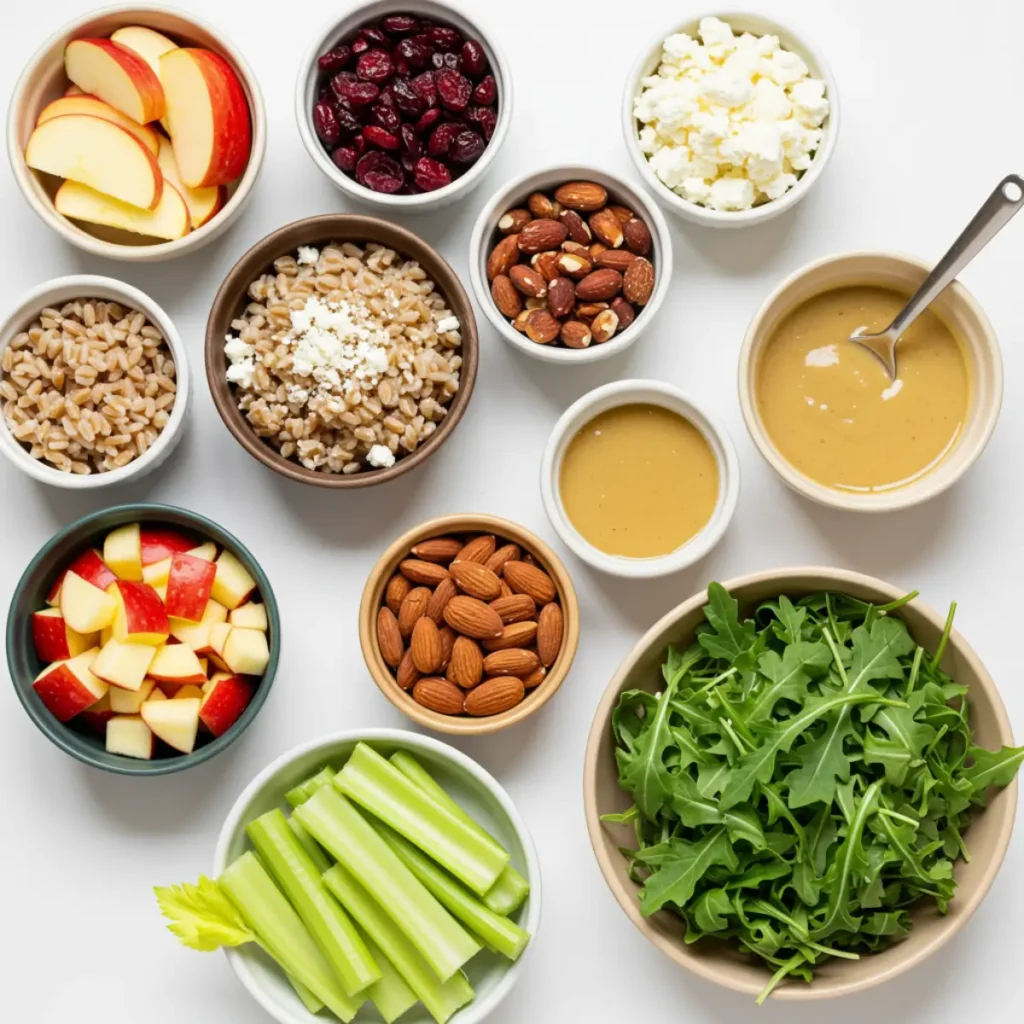 Ingredients for Crunchy Apple Farro Salad