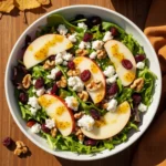 Honeycrisp Apple & Feta Fall Salad in a white bowl