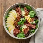 Pear and Pecan Salad with cranberries and bacon