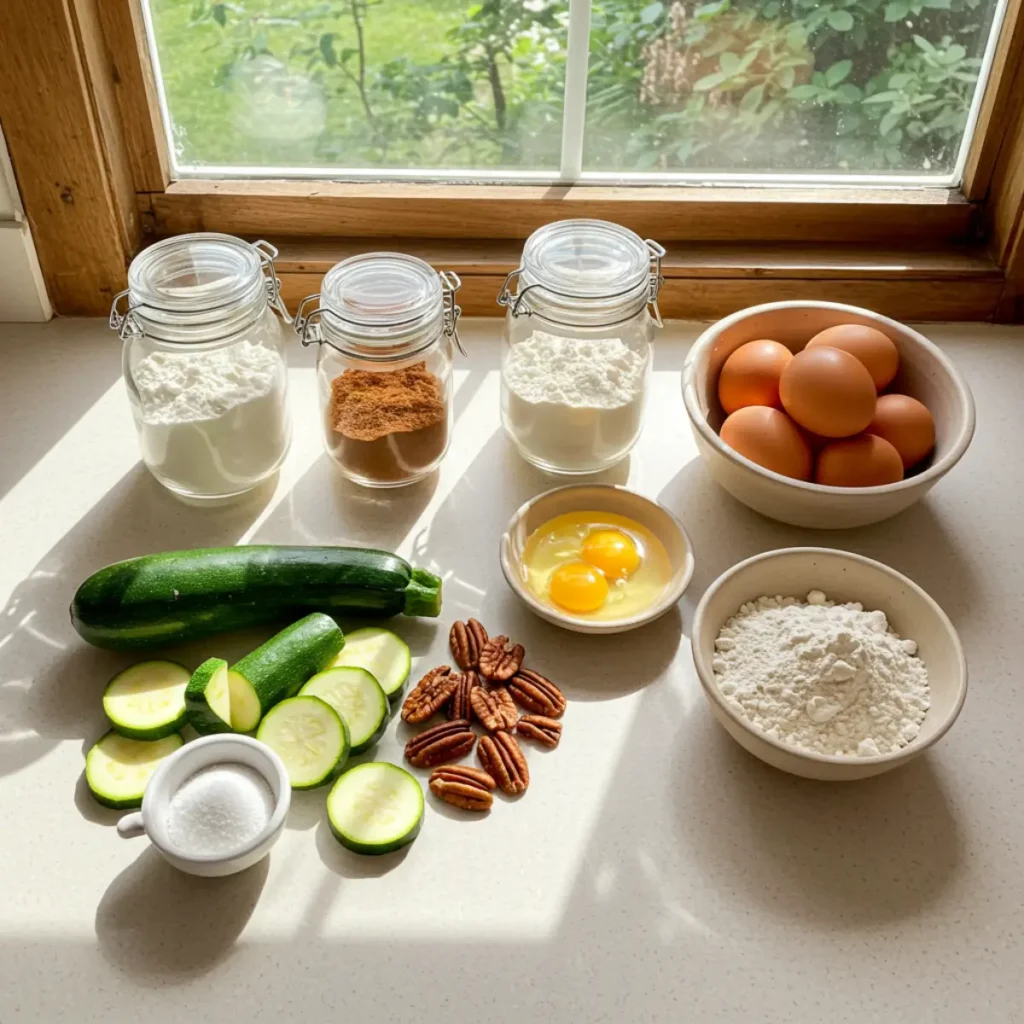 Ingredients for Pecan Zucchini Bundt Cake