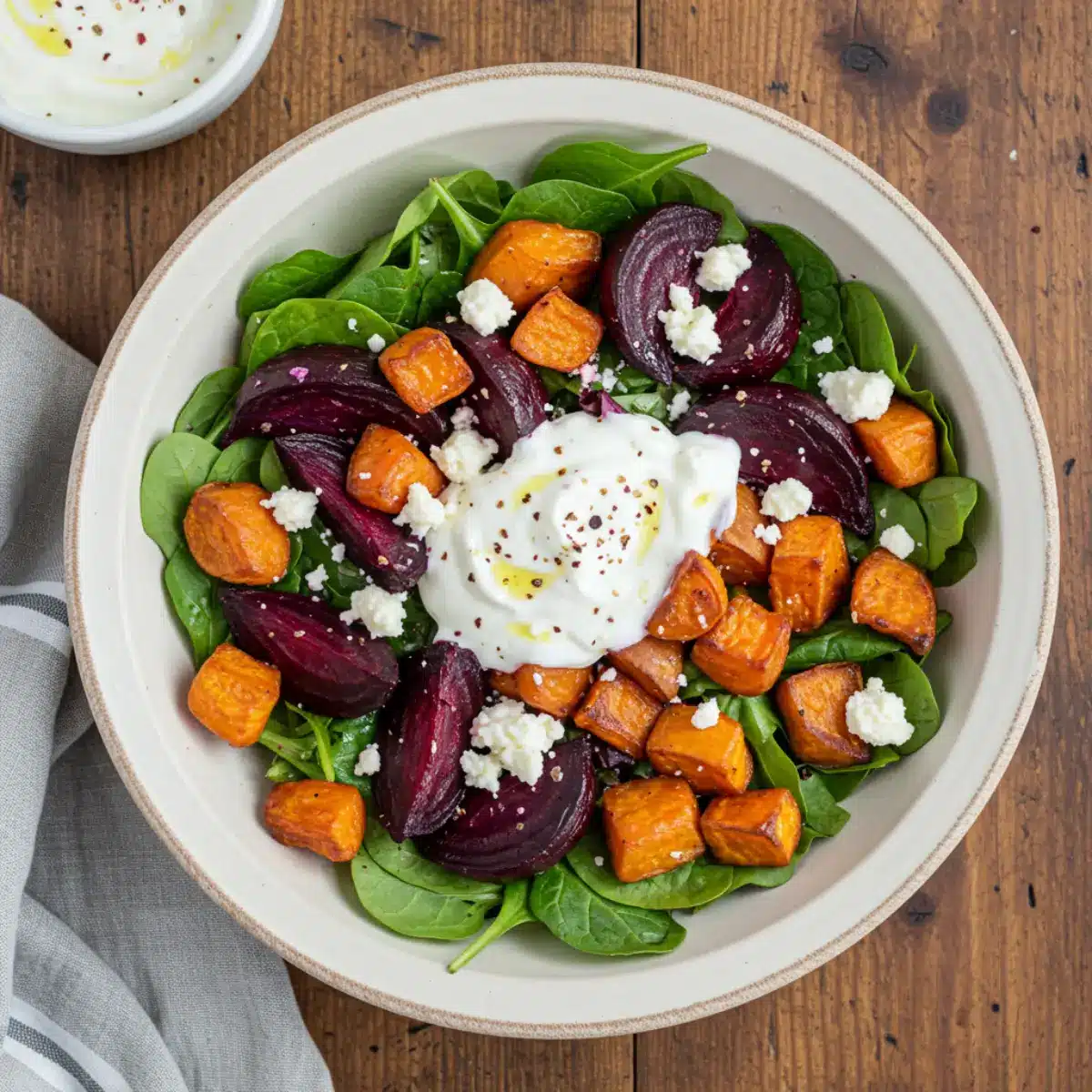 Roasted Beet Salad with Sweet Potato & Feta – Easy, Flavorful, and Perfect for Family Dinners