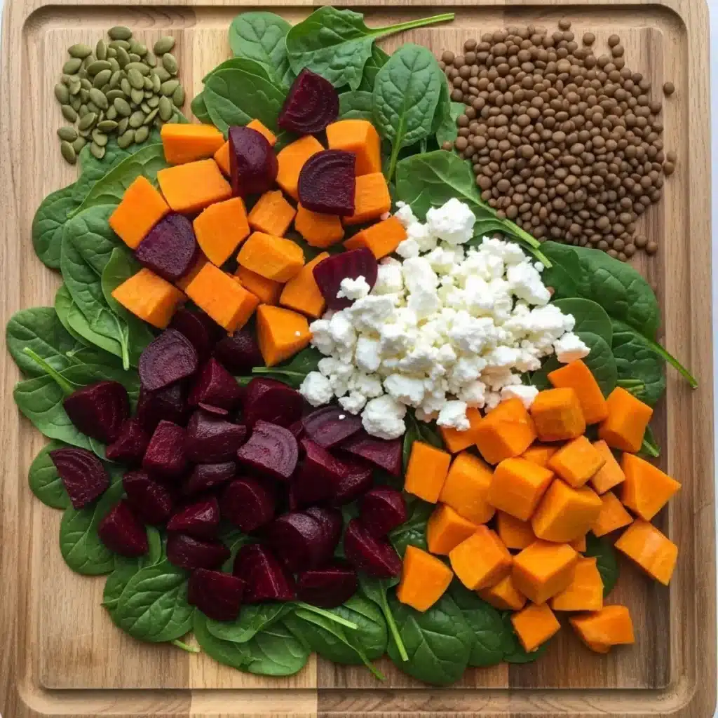 Ingredients for Roasted Beetroot & Pumpkin Salad