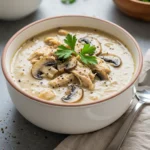 rotisserie chicken mushroom soup with mushrooms and parsley