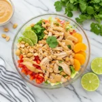Thai Chicken Salad with fresh veggies and chili lime dressing