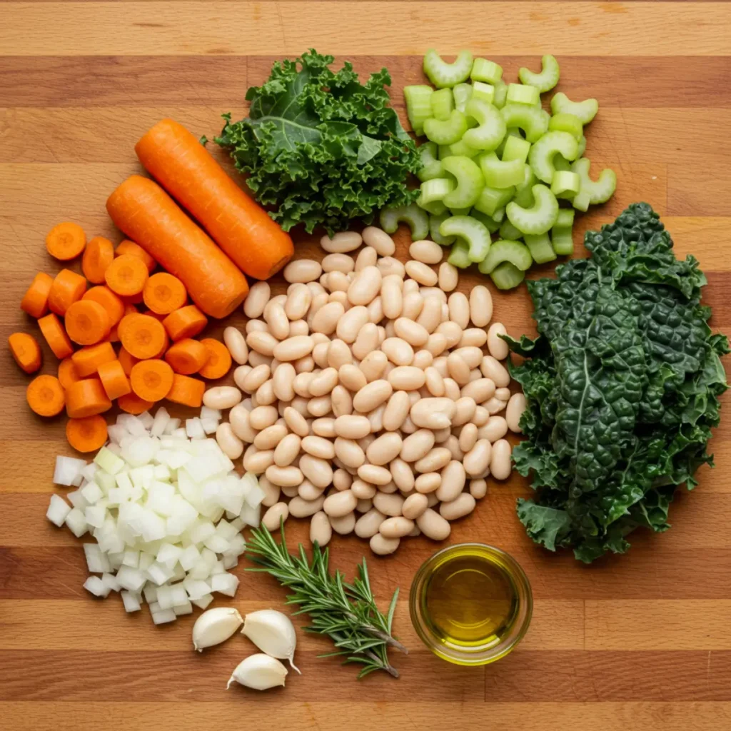 Tuscan white bean soup ingredients
