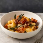 Air Fryer Pumpkin Gnocchi Bake fresh out of the air fryer