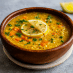 Anti-Inflammatory Golden Lemon Lentil Soup in a bowl