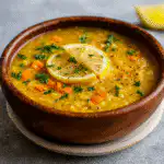 Anti-Inflammatory Golden Lemon Lentil Soup in a bowl