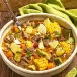 Caldo de Res Recipe Mexican Beef Soup served with lime and cilantro