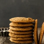 chewy maple pumpkin cookies on a plate with maple drizzle
