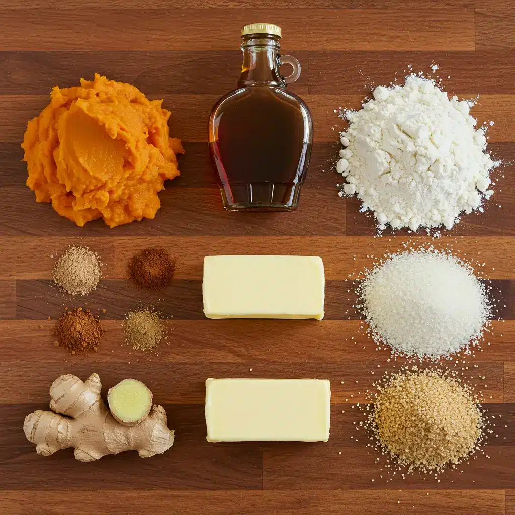 chewy maple pumpkin cookies ingredients on table