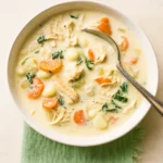 Creamy Crockpot Chicken Gnocchi Soup in a cozy bowl