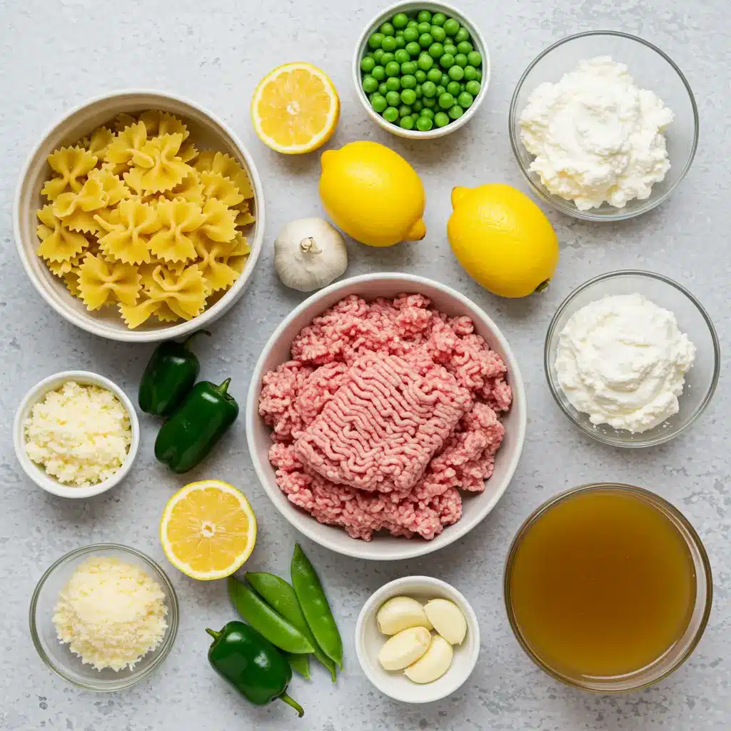 Ingredients for creamy Italian ground chicken soup