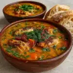 Creamy Pumpkin Chicken Soup Delight Recipe served in a rustic bowl