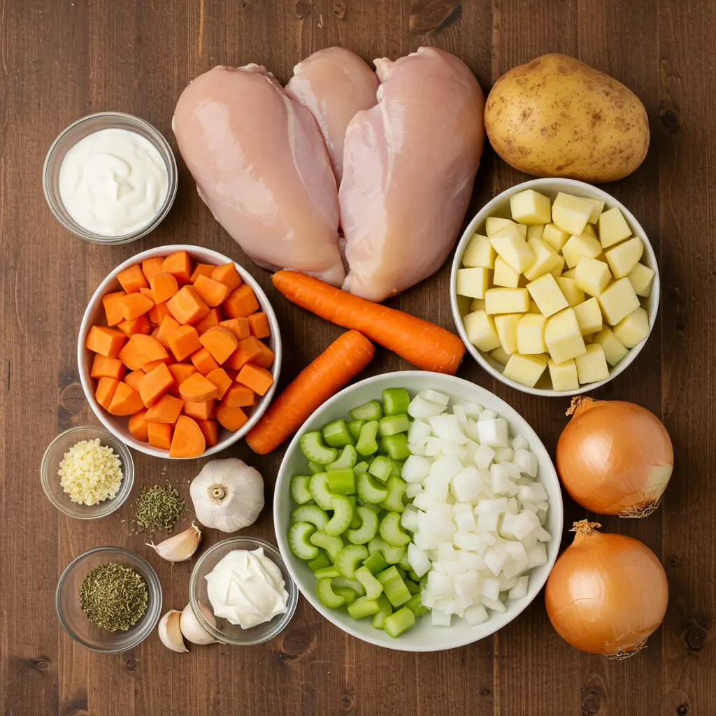 Crockpot Creamy Chicken and Potato Soup ingredients
