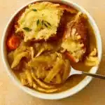 french onion chicken soup recipe with cheesy toast