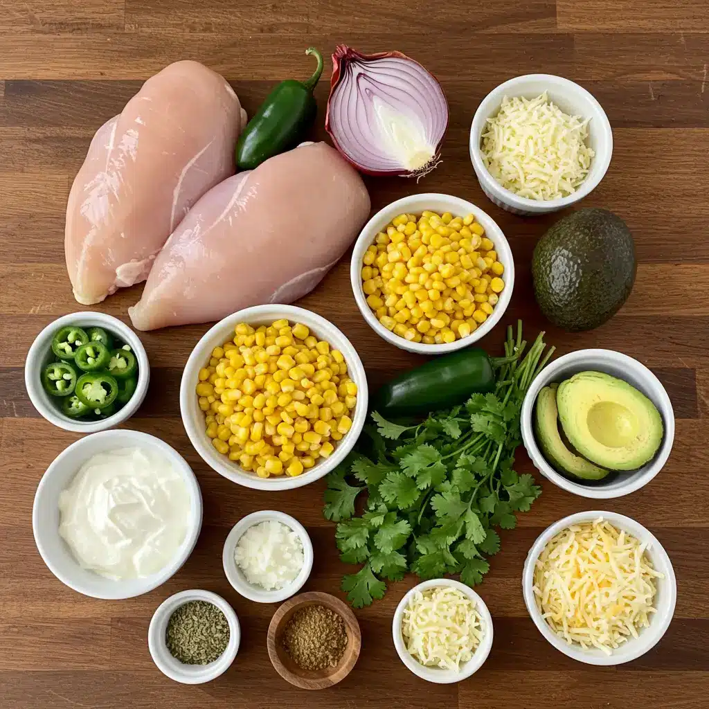 Ingredients for Gordon Ramsay White Chicken Chili Recipe on a rustic table