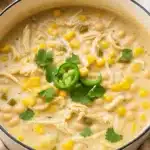Gordon Ramsay White Chicken Chili Recipe served with toppings