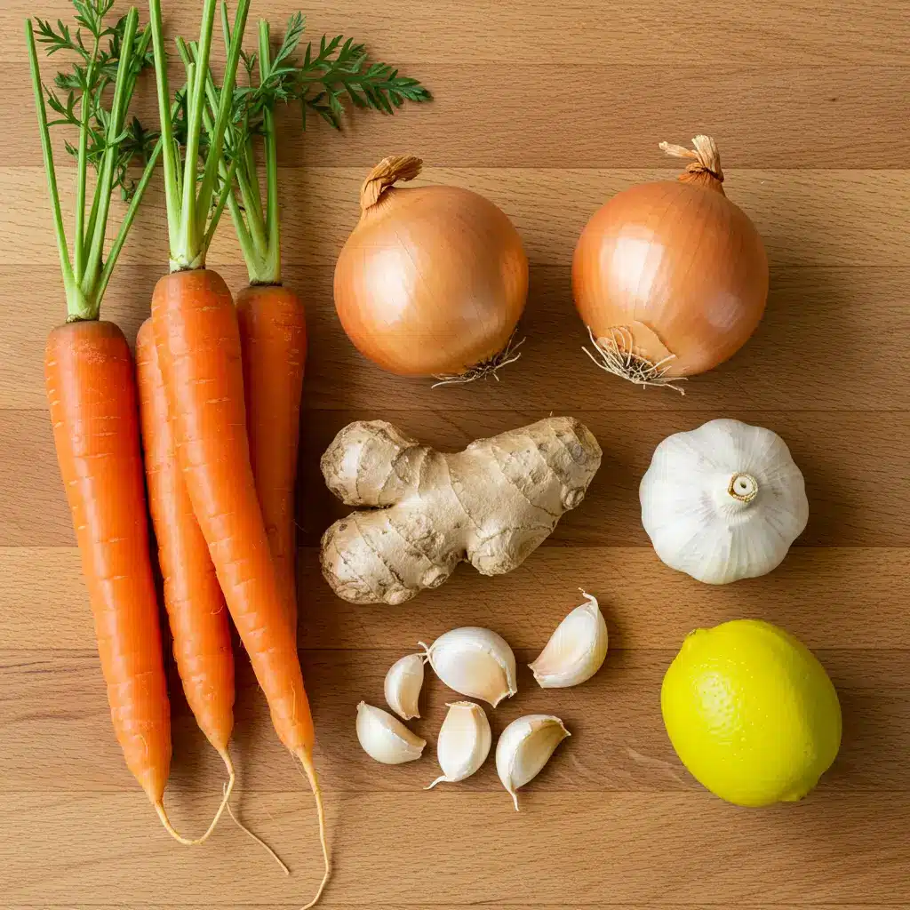 Ingredients for Instant Pot Carrot Ginger Soup
