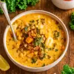 marry me tuscan vegetable soup in bowl with kale and gnocchi