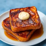 Pumpkin French Toast Breakfast served with maple syrup and pecans