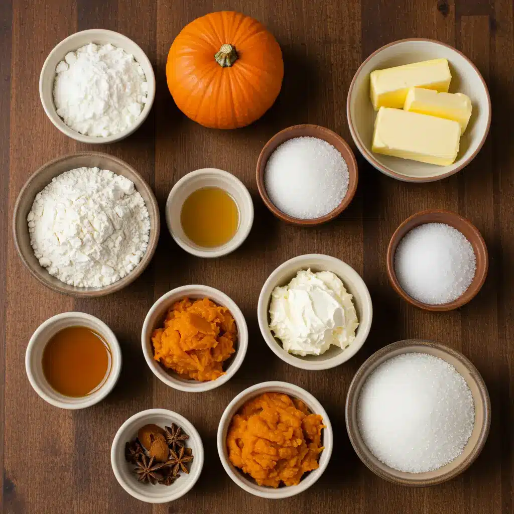 pumpkin pie cookies ingredients laid out on table