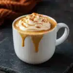 Homemade Pumpkin Spice Latte in a cozy fall setting