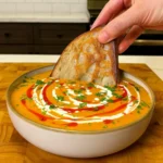 Roasted Butternut Squash Soup served with fall decor