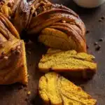 sourdough pumpkin brioche wreath fresh baked
