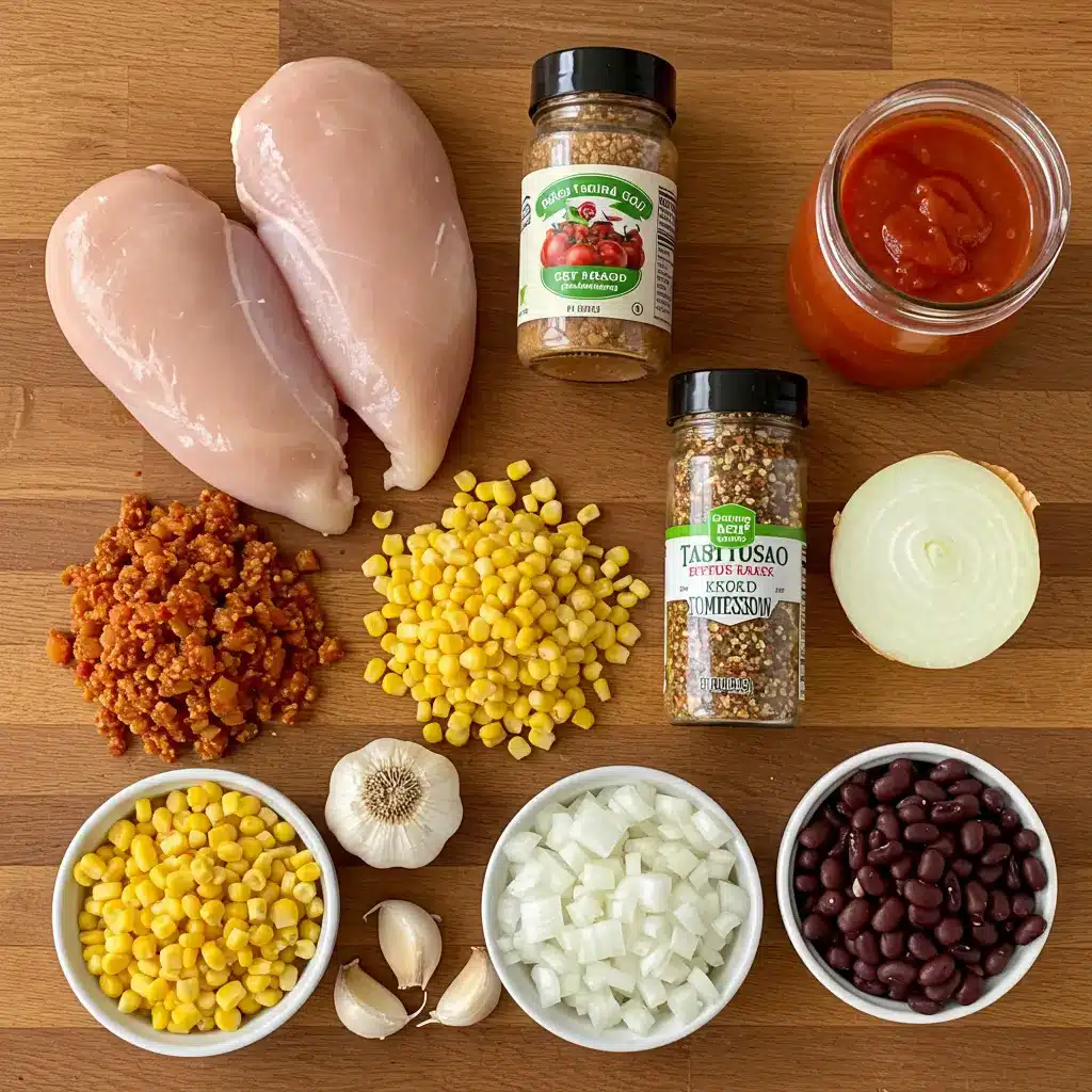 Taco Soup Recipe With Chicken fresh ingredients